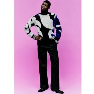 H&M Innovation Circular Design Story Sweater Black White Blue Purple Size L